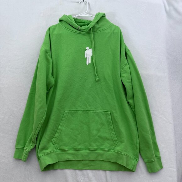 Billie Eilish Hoodie Mens XL Green World Tour Sweatshirt Pullover Fleece - Picture 1 of 10